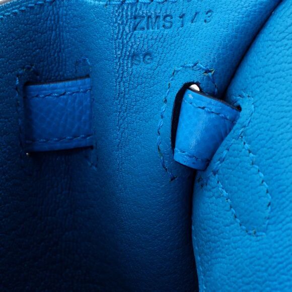 Hermes Birkin Sellier Bag Bleu Frida Epsom with Palladium Hardware 25 Blue - Picture 8 of 8